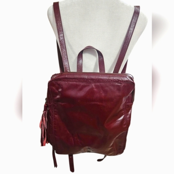 LATICO LEATHERS Leather Backpack Bag with Adjustable Straps In Burgundy Wine. - Picture 1 of 16